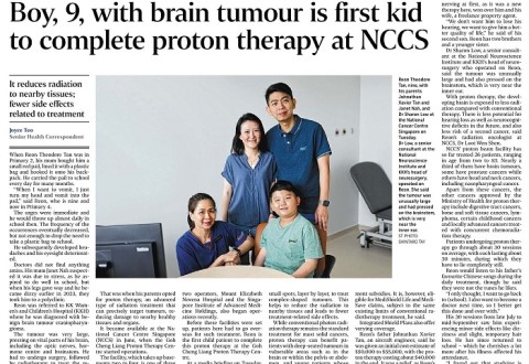 9-year-old with brain tumour is first child patient to complete proton therapy at NCCS